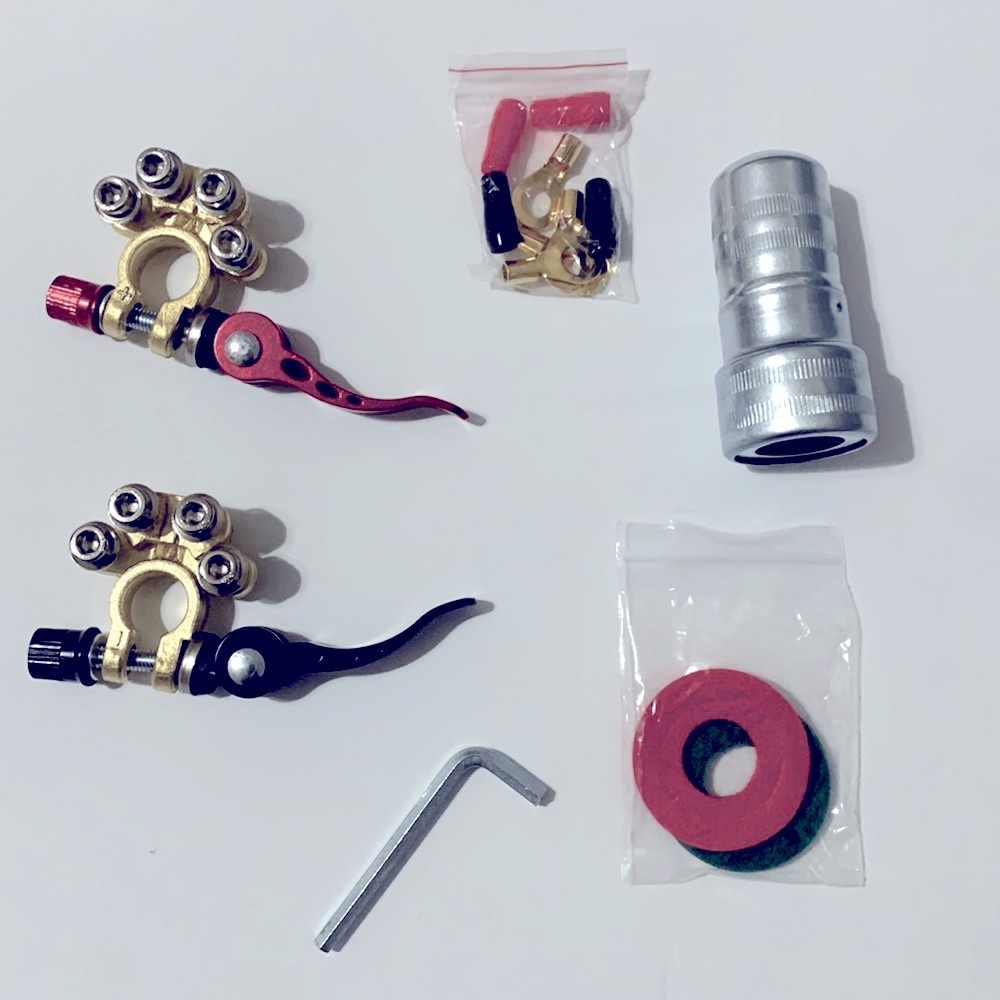 Battery Terminal with quick connected, including Bons Battery posts cleaner.